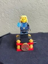 New Lego Ninjago Minifigure Master of Lightning with 15th Anniversary stand
