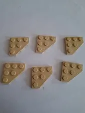 No 400 6x Lego Plate 3x3 Slope Corner 2450 Beige