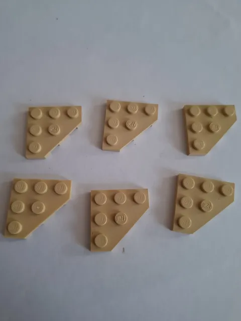 No 400 6x Lego Plate 3x3 Slope Corner 2450 Beige