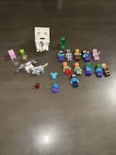 Lego Minifigure Lot Minecraft Ghast 11 Figures And Animals Pig Wolf Horse Bunny