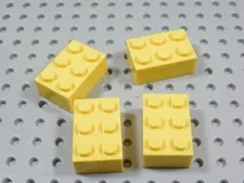 LEGO Lot of 4 Yellow 2x3 Bricks BK