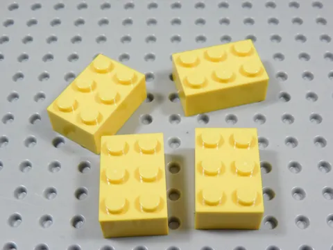 LEGO Lot of 4 Yellow 2x3 Bricks BK