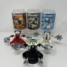 Lego Bionicle Bohrok-Kal Set Of 3- NUHVOK 8573, KOHRAK 8575, TAHNOK 8574 W/cans