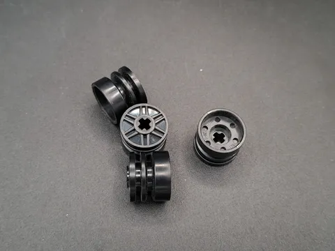 LEGO - 4x - Wheel - Tyre - 18mm x 14mm - Black - Black - 55982