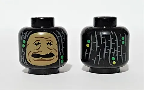 LEGO Minifigure, Head Shrunken Dre Head, Beaded Dreadlock Pattern inv.657