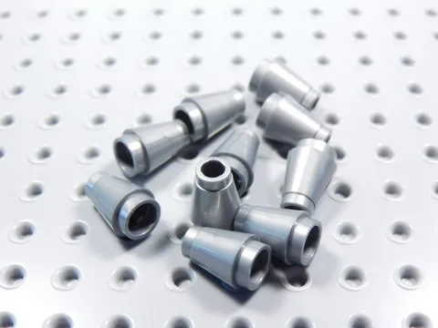 LEGO Lot of 8 Flat Silver Round 1x1 Cones Bricks BN