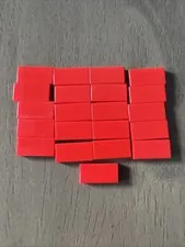 LEGO 3069 Red Tile 1 x 2 Bulk 21 Pieces