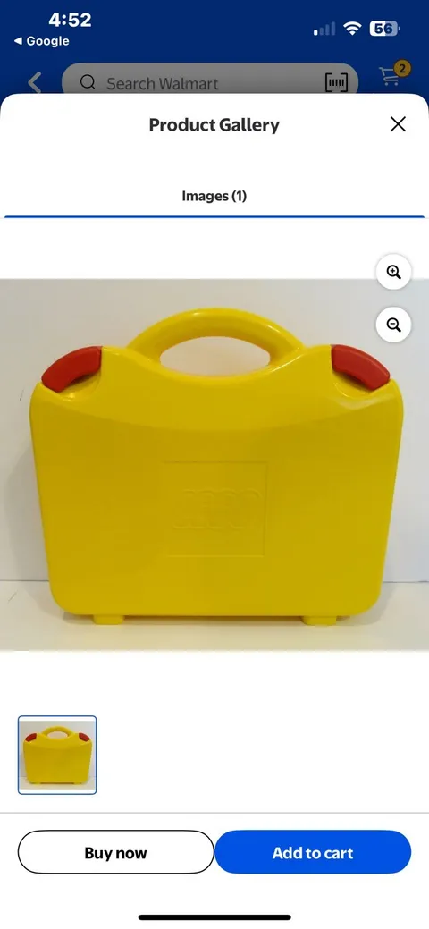 LEGO Travel Storage Container Carry Case, Yellow With Red Latches