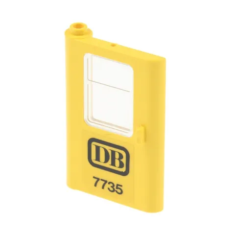 1x LEGO Tile 1x4x5 Yellow Left DB 7735 Transparent White Disc 4183 4181pb005