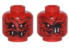 LEGO Ninjago, Minifigure, Head Dual Sided Alien Snake with Black Wavy inv.628