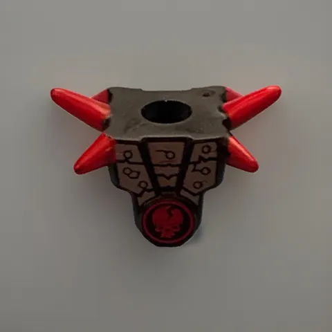 🥰 LEGO Armor Breastplate Shoulder Spikes RED Ninjago Cracked Red Skull logo