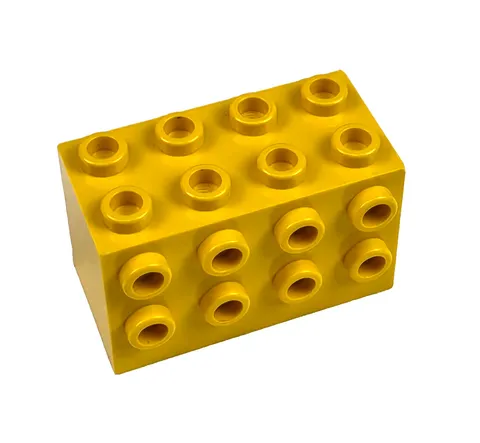 LEGO Yellow Modified Brick 2 x 4 x 2with Studs on Sides Aquazone 6195 part #2434