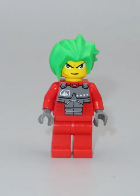 LEGO Exo Force Takeshi red with green hair minifigure 7701 7709 7712 5967