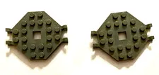 Lego  Pirate Ship (x2)  Old Dark Gray Mast Plate 6 x 6 Octagonal w/ Clips 2539