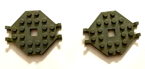 Lego  Pirate Ship (x2)  Old Dark Gray Mast Plate 6 x 6 Octagonal w/ Clips 2539