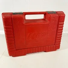 Vintage 1985 LEGO RED Plastic Storage Container Travel Carry Case Snap Lid