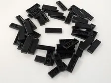 Lego x50 New Black Tile 1 x 3 # 63864