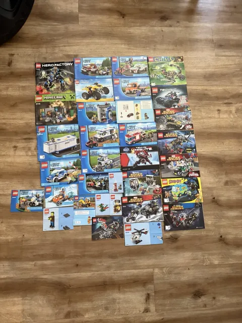 Huge LEGO Instruction Manual Lot City Marvel DC Minecraft Chima Scooby Doo 35+