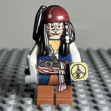 LEGO Captain Jack Sparrow Minifigure Pirates of the Caribbean poc010 Retired 2P2