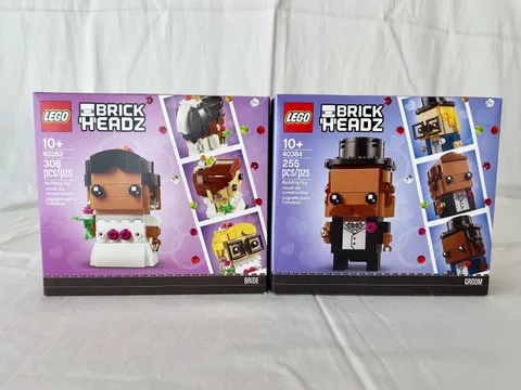LEGO Brickheadz 40383 & 40384 Wedding Bride and Groom Set SEALED NEW