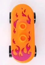  LEGO Skateboard Flame Orange Minifigure