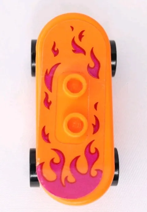  LEGO Skateboard Flame Orange Minifigure