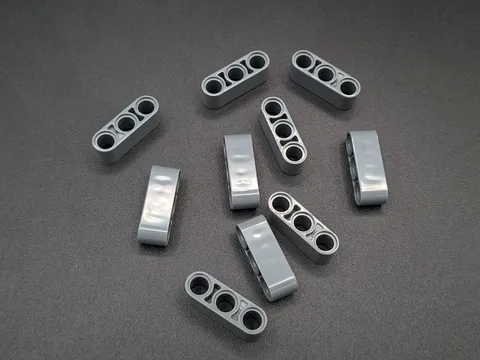 LEGO - 10x - Technic - Lift Arm Thick - 1x3 - Dark Grey - Grey - 32523