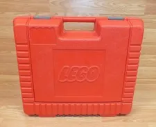 Genuine LEGO Red Plastic Toolbox Style Building Blocks Case / Holder **EMPTY** 