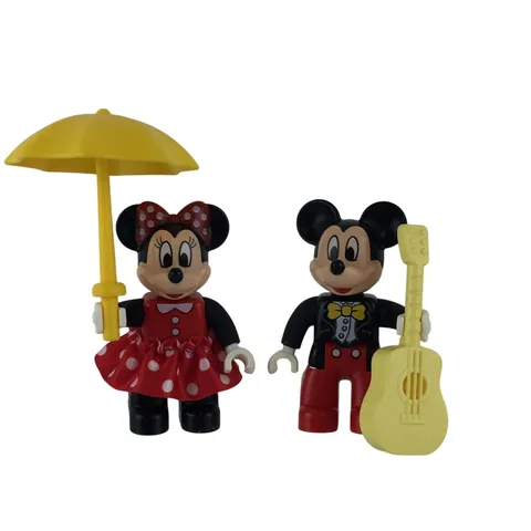LEGO Duplo Mickey Minnie Mouse Figures Red Black Umbrella Guitar Disney