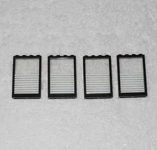 LEGO Police - x4 Black Windows w/ 9 Stripes Glass 2493a 2494pb08 From 6540 1991