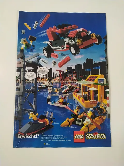 Rare Advertising Flyer Promotional Sheet LEGO City City 6571 6483 6543 6561 6665 1994