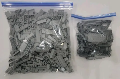 Lego Blocks, Random Sizes,  Shades Of Gray, 1.9 lbs
