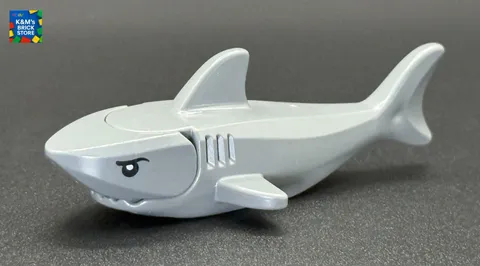 LEGO Shark Minifigure Gills Black White Eyes Dark Bluish Gray Sea Creature