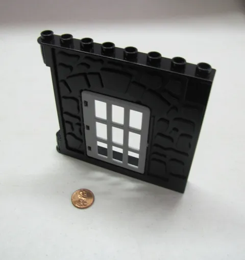 Lego Duplo Black Wall with Gray Door 1X8X8 Knight's Castle Building 4777 4785