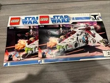 LEGO Star Wars Republic Attack Gunship 7676 INSTRUCTION MANUALS ONLY, 1 & 2!