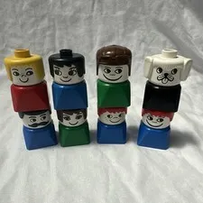 LEGO Duplo Vintage 8 Lot People Figures Dog Bulk Collection