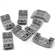 LEGO Parts - Light Bluish Gray Inverted 45 4 x 2 Double Cutout - No 4871 - QTY 7
