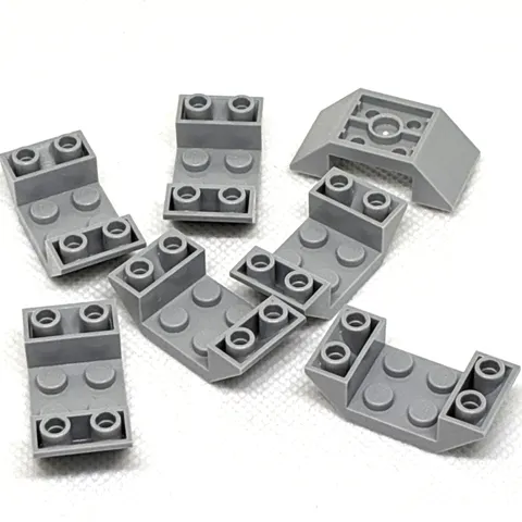 LEGO Parts - Light Bluish Gray Inverted 45 4 x 2 Double Cutout - No 4871 - QTY 7