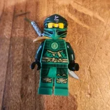 LEGO Green Ninja Minifigure w/ Sword, Accessories & 2 Headpieces