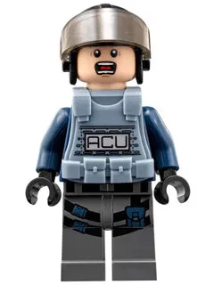 LEGO® Minifigure Jurassic World jw004 ACU Trooper Male Black Aviator Cap w/Trans