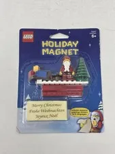 LEGO Holiday Magnet - Santa, Tree & Sleigh, Figures + 12 different stickers 2009