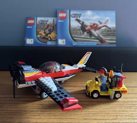 LEGO CITY 60019 Stunt Plane Completely Built w/Manual & Minifigs Rare Retired