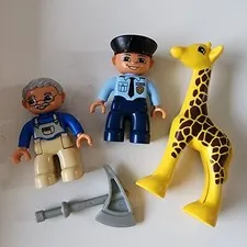 LEGO DUPLO Grandpa Police Man Giraffe Axe Policeman Grandad Figures 2.5" People