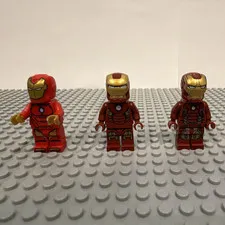LEGO Iron Man Minifigure Lot of 3 - Plastic, Age 4+ Marvel Character
