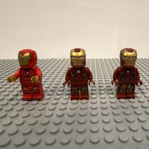 LEGO Iron Man Minifigure Lot of 3 - Plastic, Age 4+ Marvel Character