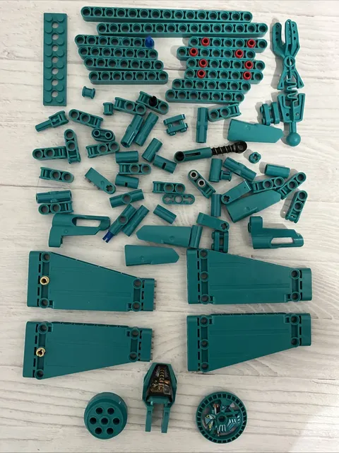 LEGO LOT DARK TURQUOISE 70 PCS TECHNIC LIFTARM CONNECTOR VARIETY BUILDING PIECES