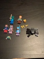 Authentic LEGO Minifigure Lot of 8 Minecraft Figures