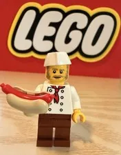 Lego Hotdog Vendor Minifgure With Accessory