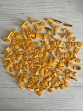 LEGO BRIGHT LIGHT ORANGE LOT 236 PCS 2X1 2X2 4X1 CURVE SLOPE BRICK VARIETY