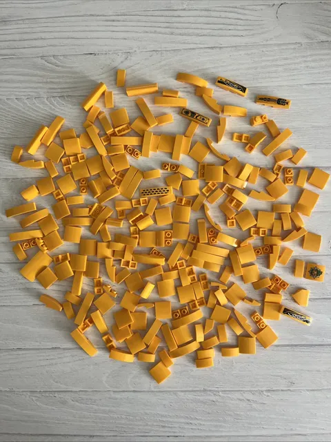 LEGO BRIGHT LIGHT ORANGE LOT 236 PCS 2X1 2X2 4X1 CURVE SLOPE BRICK VARIETY